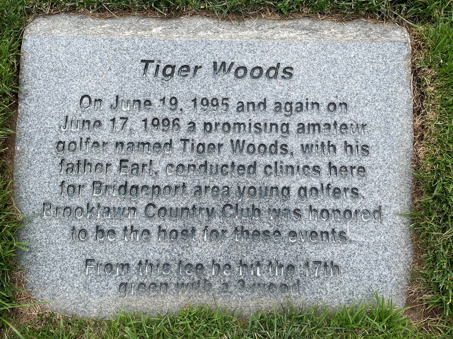 Very cool plaque on 17th tee box